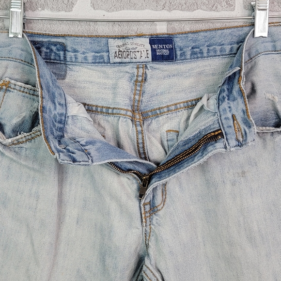Aeropostale Benton Original Bootcut Wide Leg Thrashed Denim Jeans Men's Size 32 - Picture 13 of 16